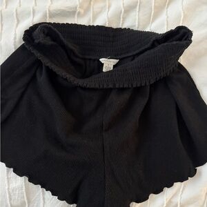 Black Ribbed Shorts